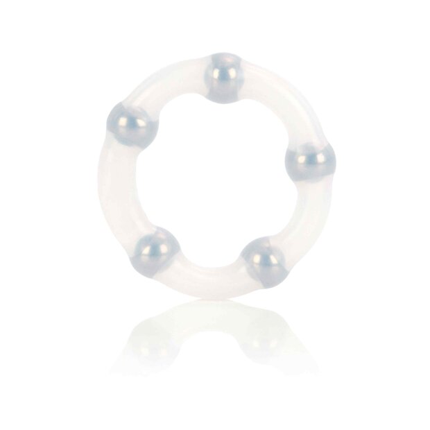 CalExotics Metallic Bead Ring Transparent Penisring ⌀ 5 cm