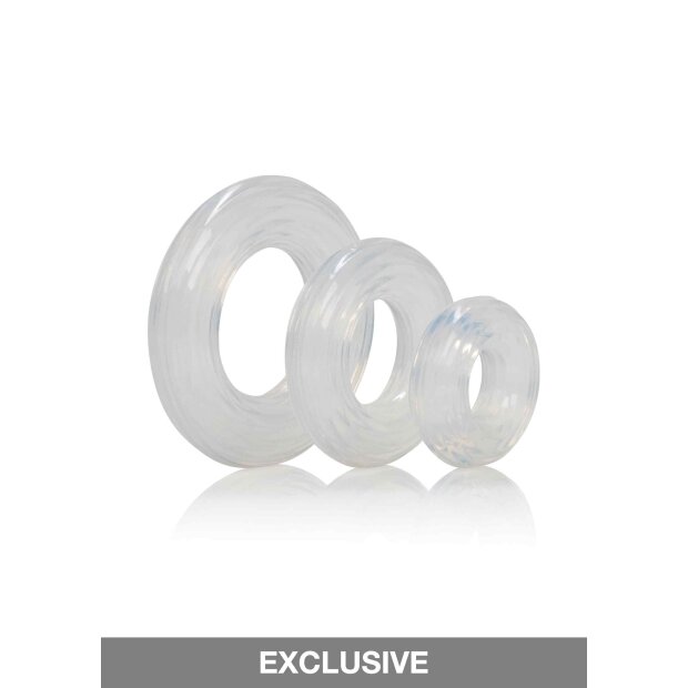CalExotics Premium Silicone Ring Set Penisringe Transparent 3 Teilig