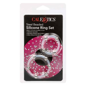 CalExotics Steel Beaded Silicone Ring Set Penisringe...