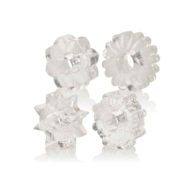 CalExotics Basic Essentials Penisringe Transparent 4 Teilig