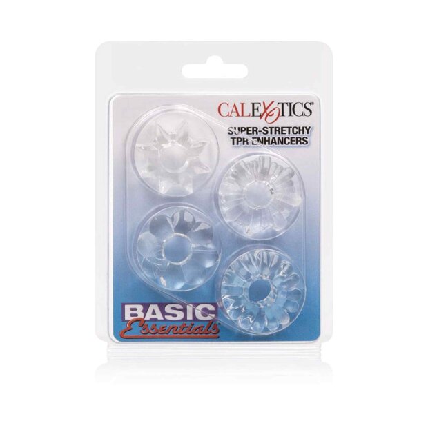 CalExotics Basic Essentials Penisringe Transparent 4 Teilig