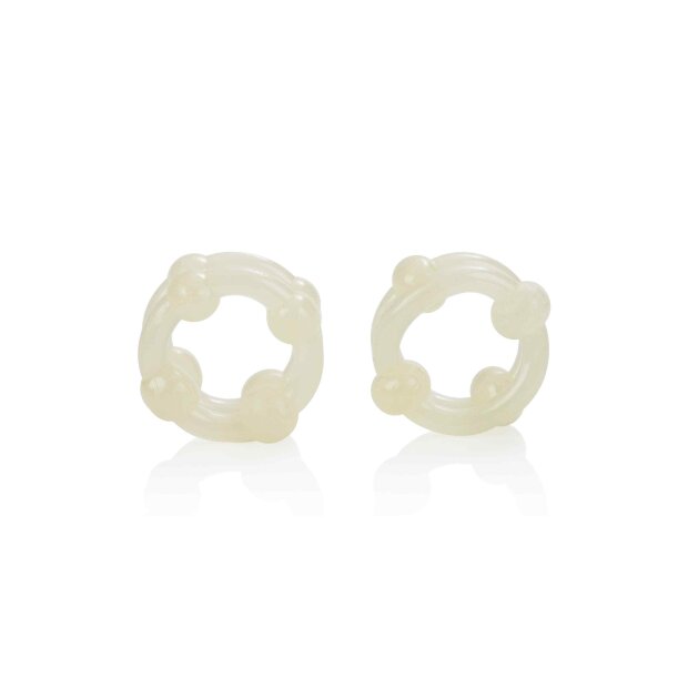 CalExotics Island Rings Double Stacker Penisringe Weiß ⌀ 2 cm