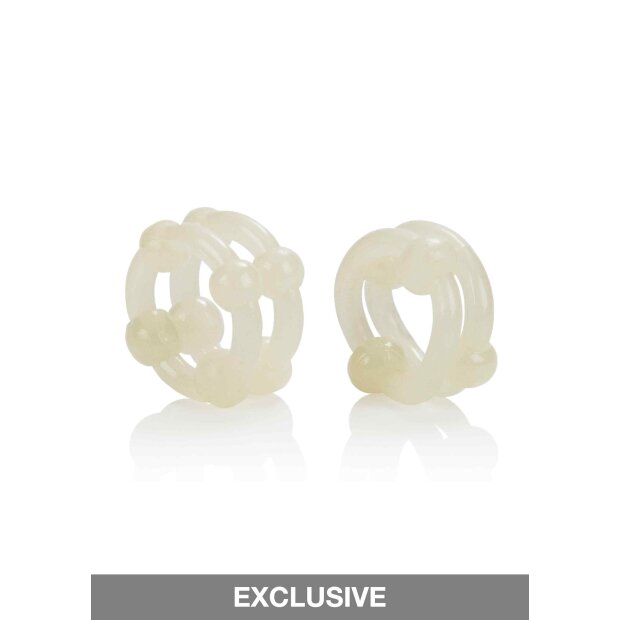CalExotics Island Rings Double Stacker Penisringe Weiß ⌀ 2 cm