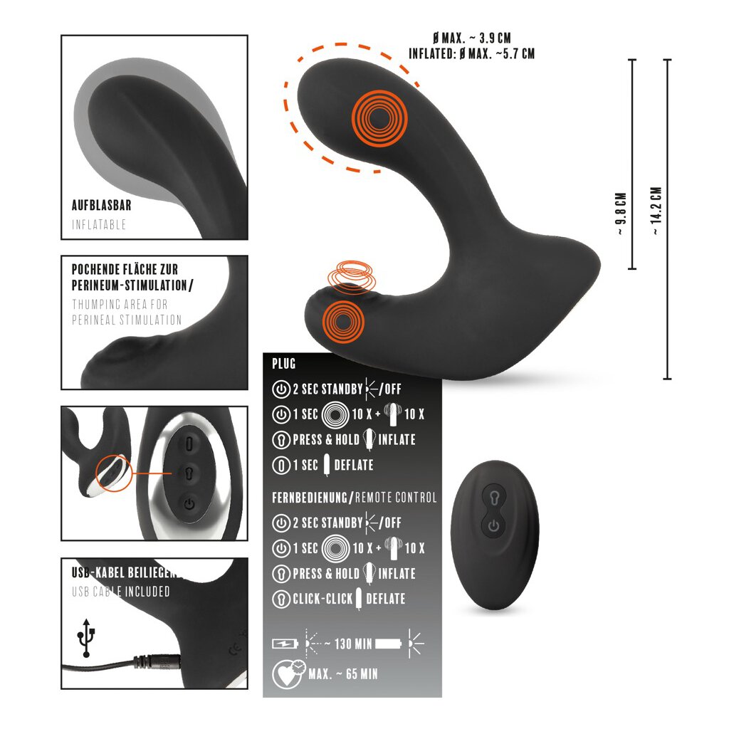 Rebel RC Butt Plug 59,50 functions, with 3 €