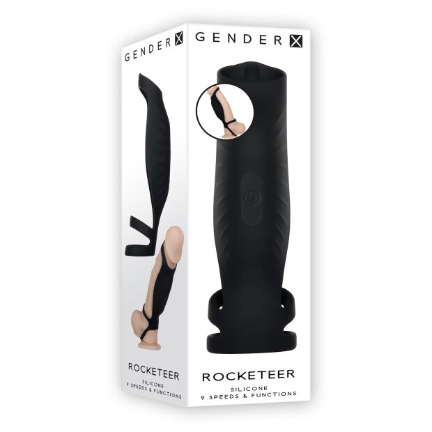 Gender X Sleeve Rocketeer Penishülle Schwarz 15,4 cm ⌀ 4,8 cm