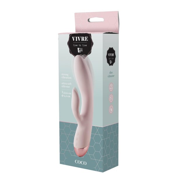 Dream Toys Vivre Duo Vibe Coco Rabbit Vibrator Beige 22,9 cm