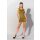 Bedrucktes Datex Kleid mit Streifen gelb S - XL