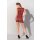 Bedrucktes Datex Kleid mit Streifen rot S - XL