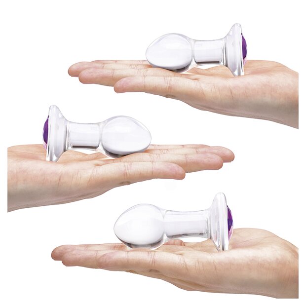 Glas Bling Bling Glass 3 pc Anal Training Kit