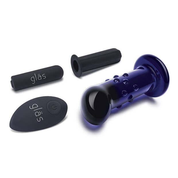 Glas Rechargeable Remote Controlled Vibrating Dotted  G-Spot/P-Spot Plug