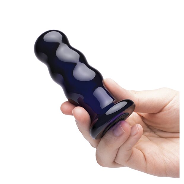 Glas Rechargeable Remote Controlled  Vibrating Beaded Buttplug