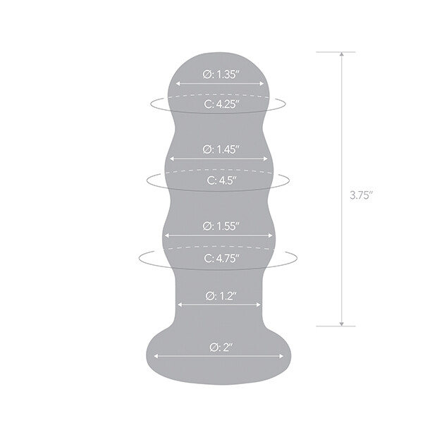 Glas Rechargeable Remote Controlled  Vibrating Beaded Buttplug