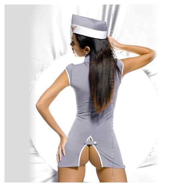 Obsessive Stewardess Costume Grey S - XL