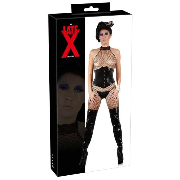 Latex Mieder schwarz S - 2XL