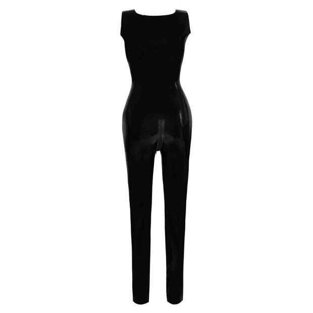 Latex-Catsuit ärmellos schwarz S - 2XL