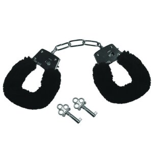 Sportsheets Sex & Mischief Furry Handcuffs Black