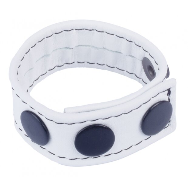 Cocky White Leather Cockring