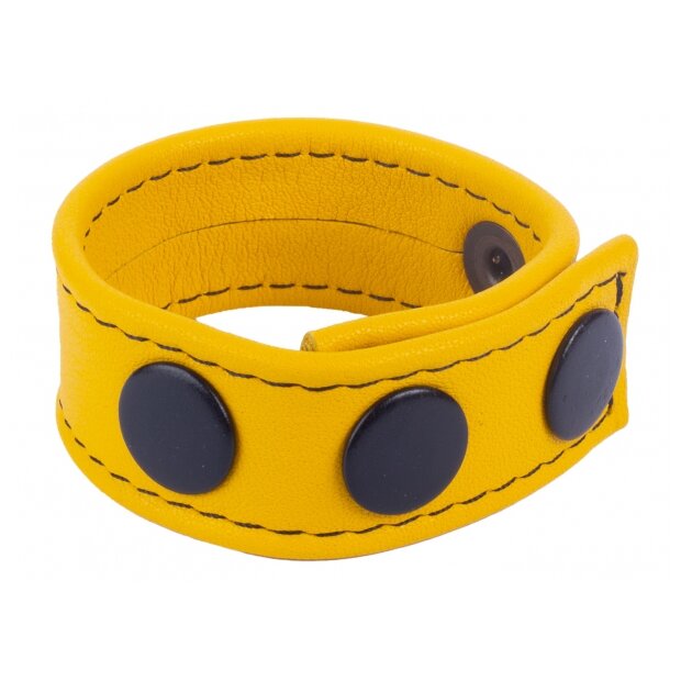 Cocky Yellow Leather Cockring