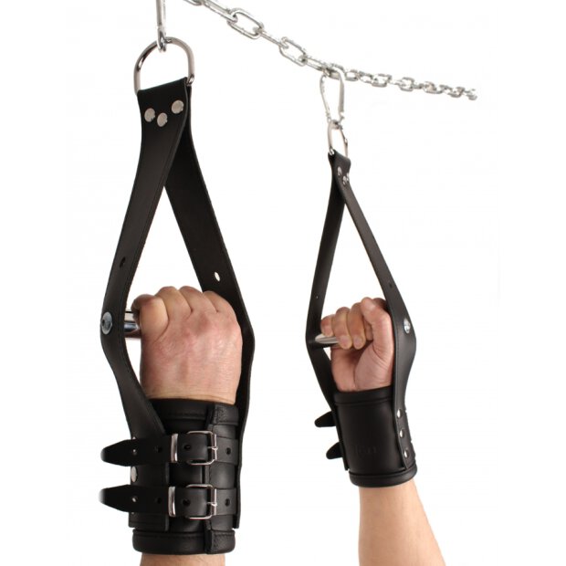 Deluxe Leather Suspension Handcuffs - Hands