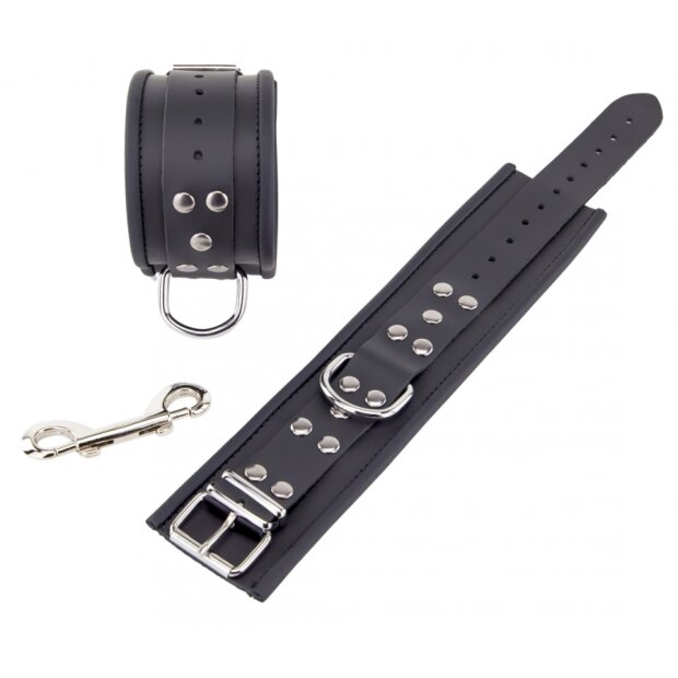 Menottes en cuir pour chevilles Noir