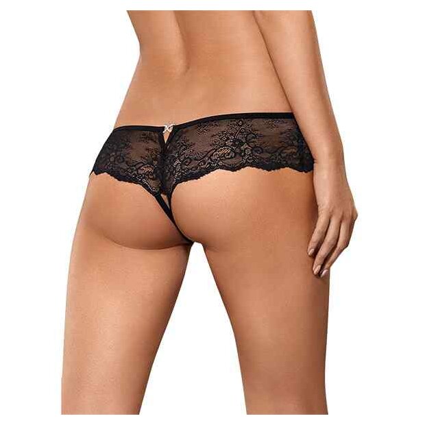 Obsessive Merossa Crotchless Panties Black S - 2XL