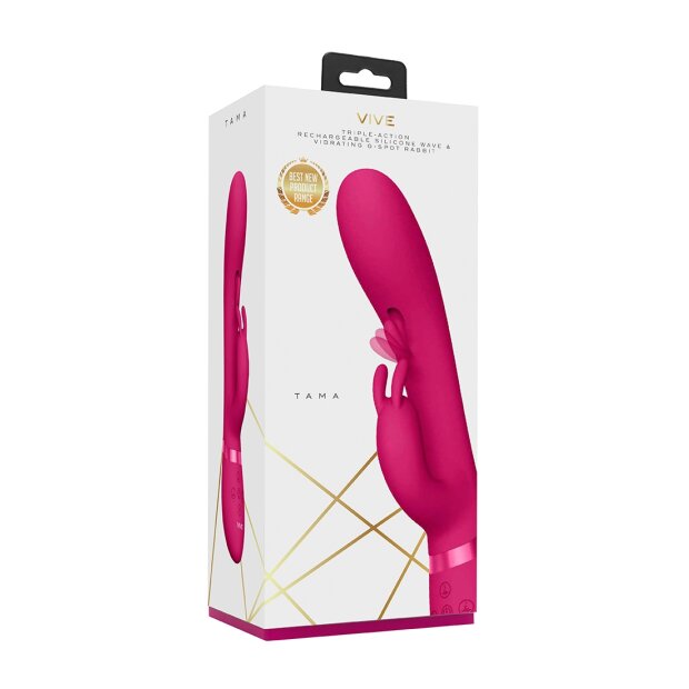 VIVE Tama Wave Vibrating G-Spot Rabbit Vibrator Pink 27,6 cm