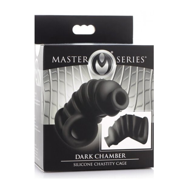 Dark Chamber Silicone Chastity Cage - Black