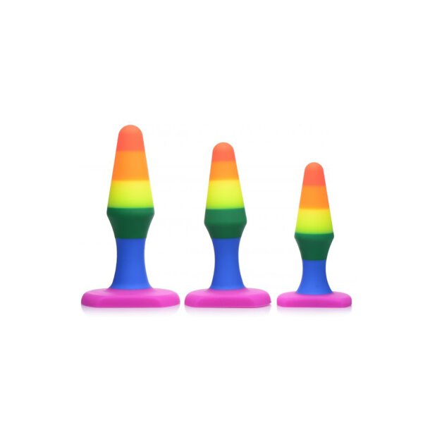 Frisky Silicone Anal Trainer Set - Rainbow