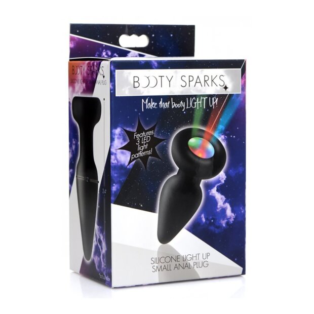 XR Brands Booty Sparks Silicone Light-Up Small Anal Plug Analplug Schwarz ⌀ 2,8 cm