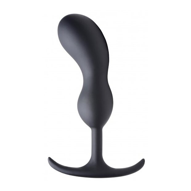 Premium Silicone Weighted Prostate Plug - Large - Black