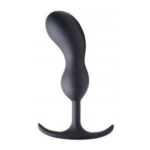 Premium Silicone Weighted Prostate Plug - Large - Black