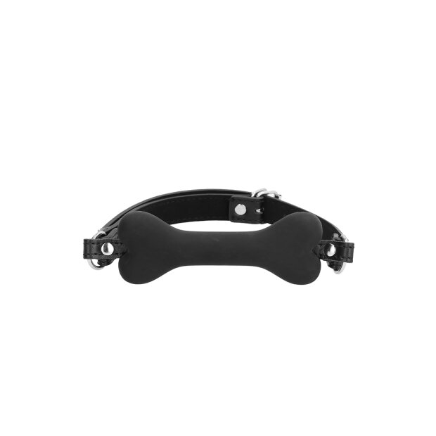 Silicone Bone Gag - With Adjustable Bonded Leather Straps