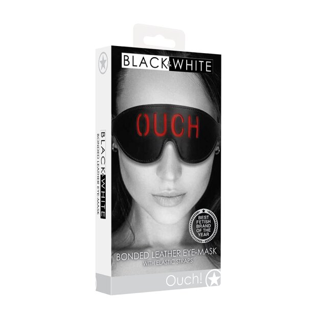 Bonded Leather Eye-Mask "Ouch" - With Elastic Straps