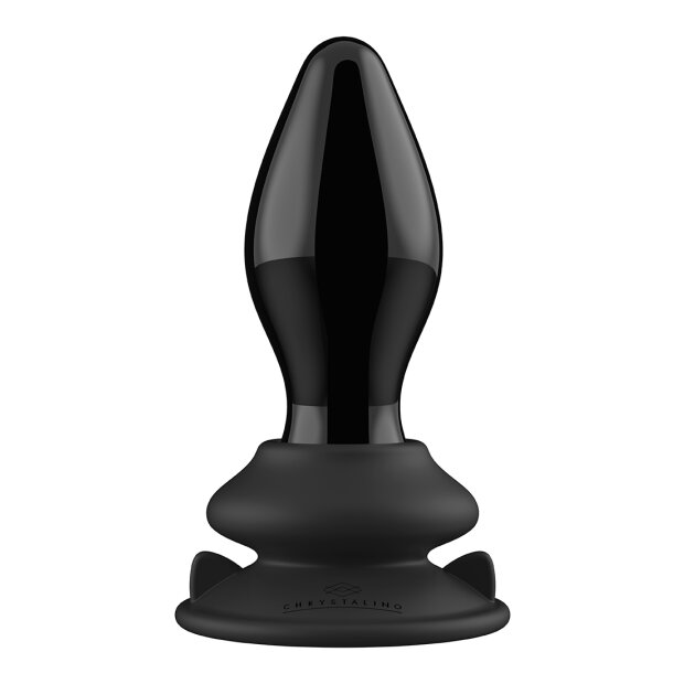 Chrystalino Stretchy Glass Vibrator Schwarz 10,5 cm ⌀ 4,1 cm