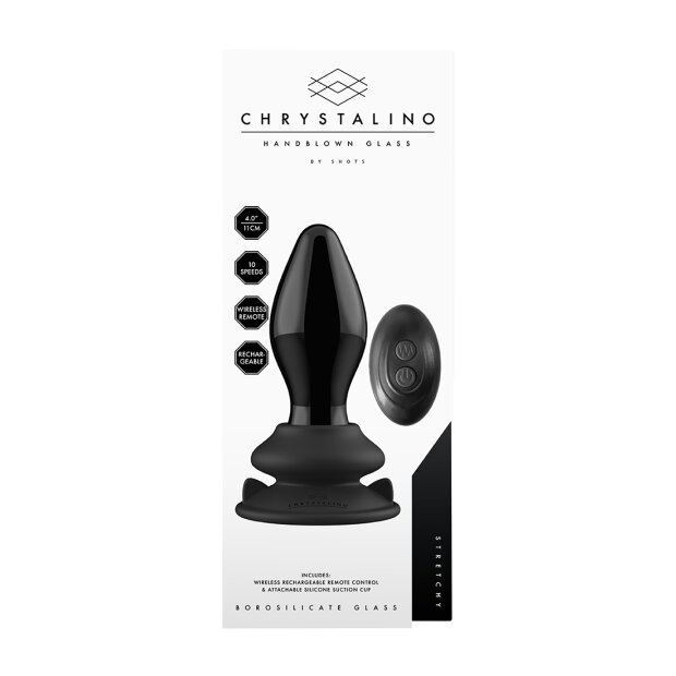 Chrystalino Stretchy Glass Vibrator Schwarz 10,5 cm ⌀ 4,1 cm
