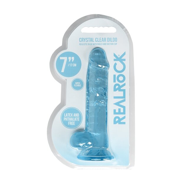 RealRock Realistic Dildo with Balls Blau 17,5 cm