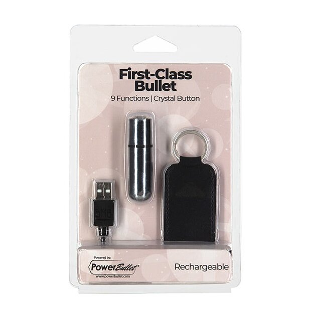 PowerBullet First Class Mini Bulllet with Crystal 9 Function Silver