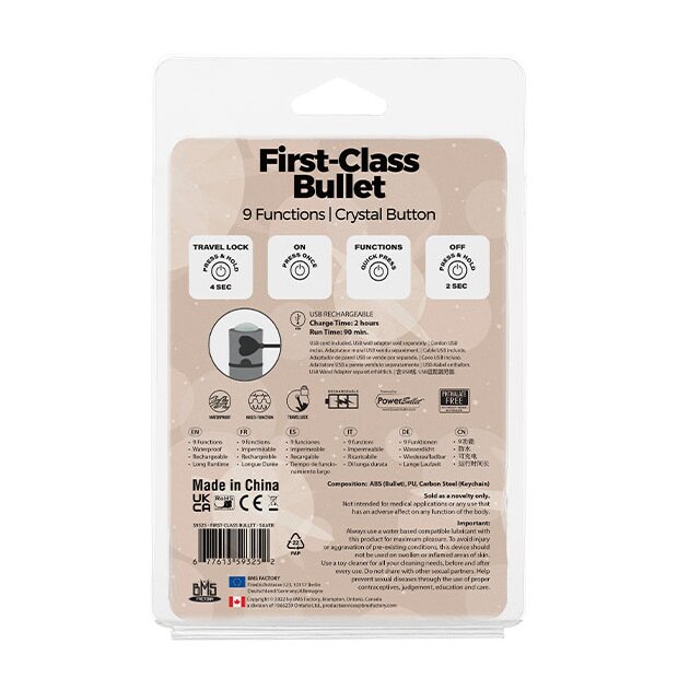 PowerBullet First Class Mini Bulllet with Crystal 9 Function Silver