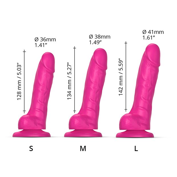 Strap-On-Me Sliding Skin Realistic Dildo Fuchsia S 12,8cm