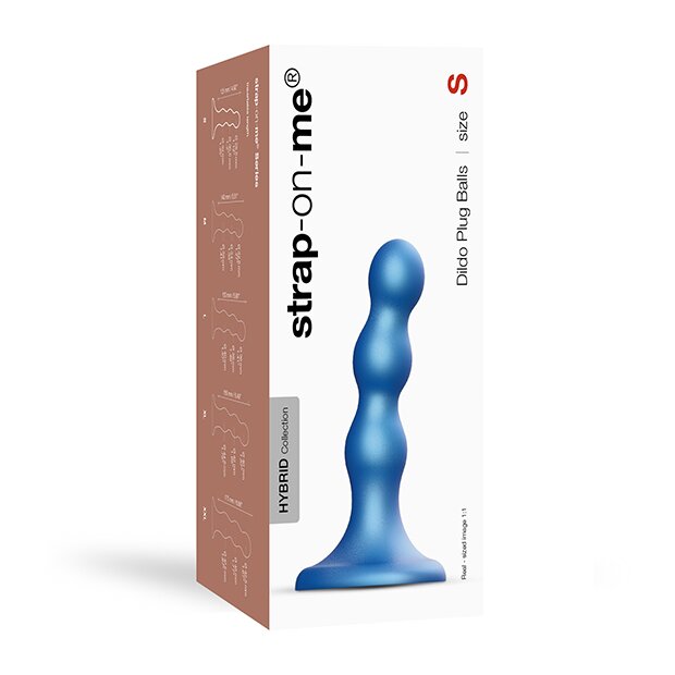 Strap-On-Me Dildo Plug Balls Metallic Blue S Strap-On Blau