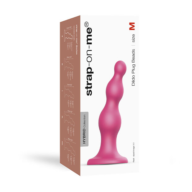 Strap-On-Me Dildo Plug Beads Metallic Raspberry Pink M Strap-On Pink