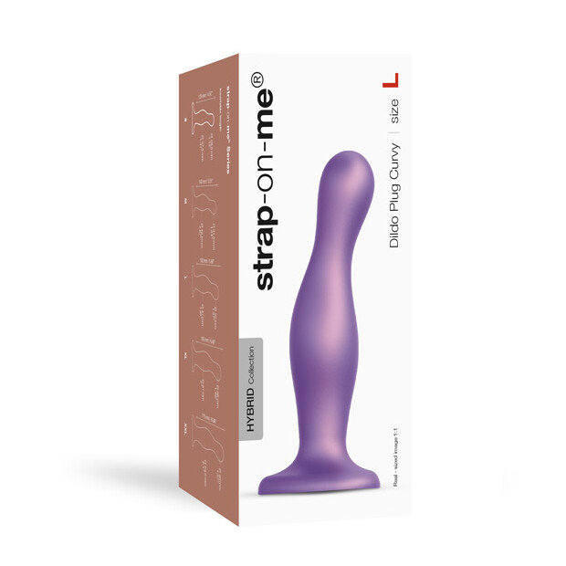 Strap-On-Me Dildo Plug Curvy Metallic Purple L Strap-On Lila