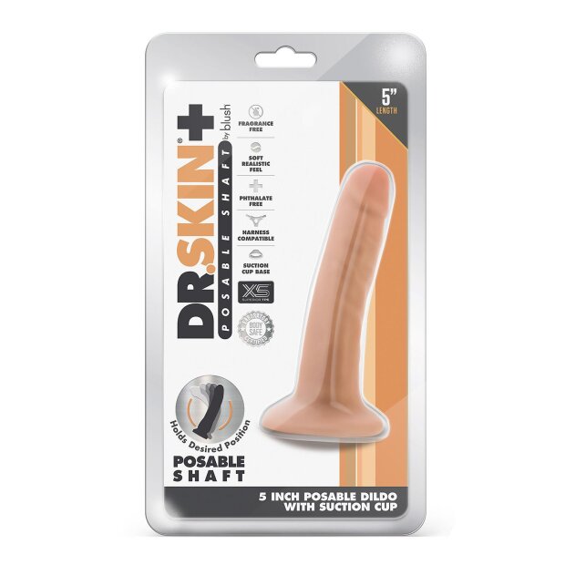 Dr. Skin Plus 5 Inch Posable Dildo Vanilla - 13,9 cm