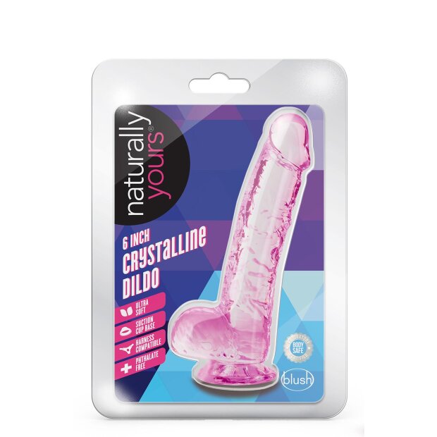 Naturally Yours  6" Crystalline Dildo  Rose - 15,2 cm