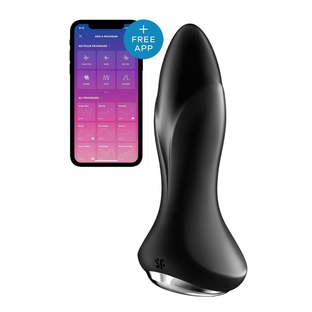 Satisfyer Rotator Plug 1+ Black - 3,8 cm