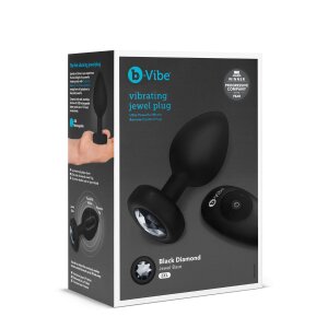 B-Vibe Vibrating Jewel Plug XXL Black - 5 cm