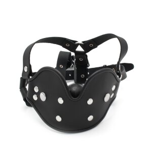 Leather Head Mounted Mouth Gag