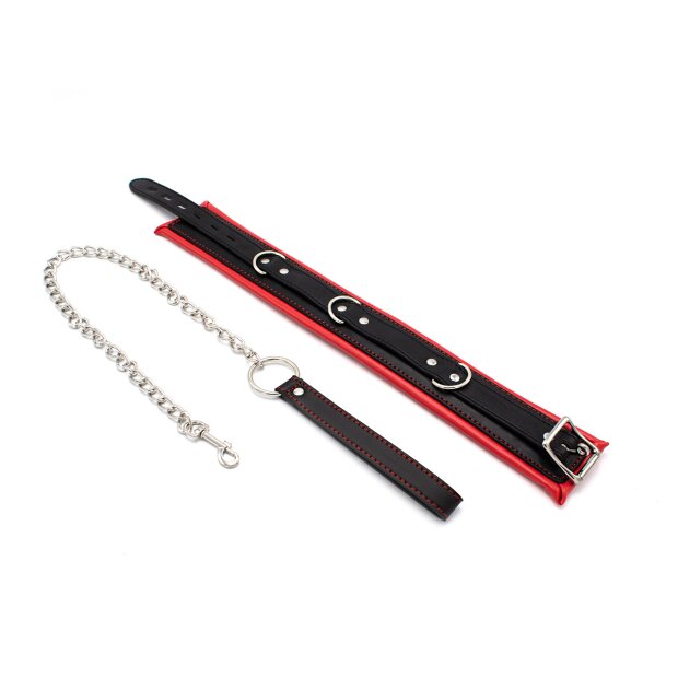 Collar Red & Black with Leash