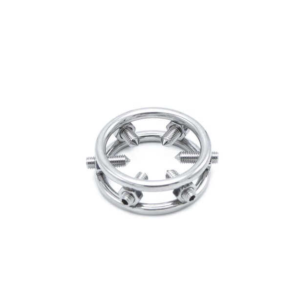 Kiotos Steel Torture Glans Ring Peniskäfig Silber 3,0 cm