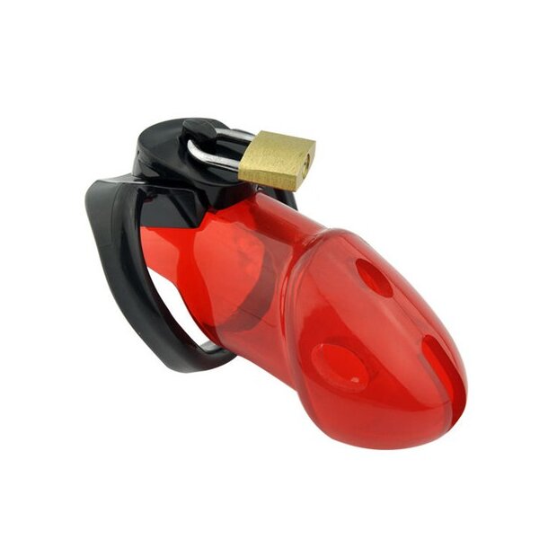 Rikers Locking Chastity Device - Red